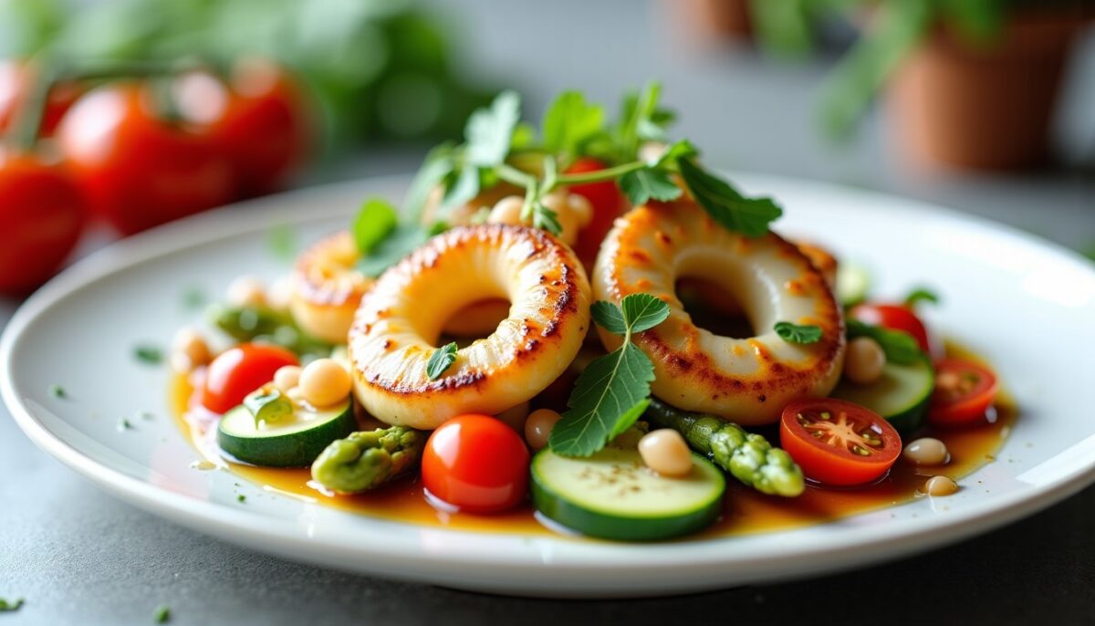 Quels légumes marier aux encornets pour un plat à la fois savoureux et équilibré ?