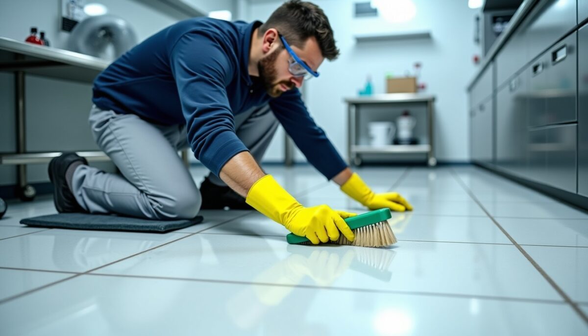 Temps optimal pour appliquer l&rsquo;acide chlorhydrique sur le carrelage : conseils et recommandations