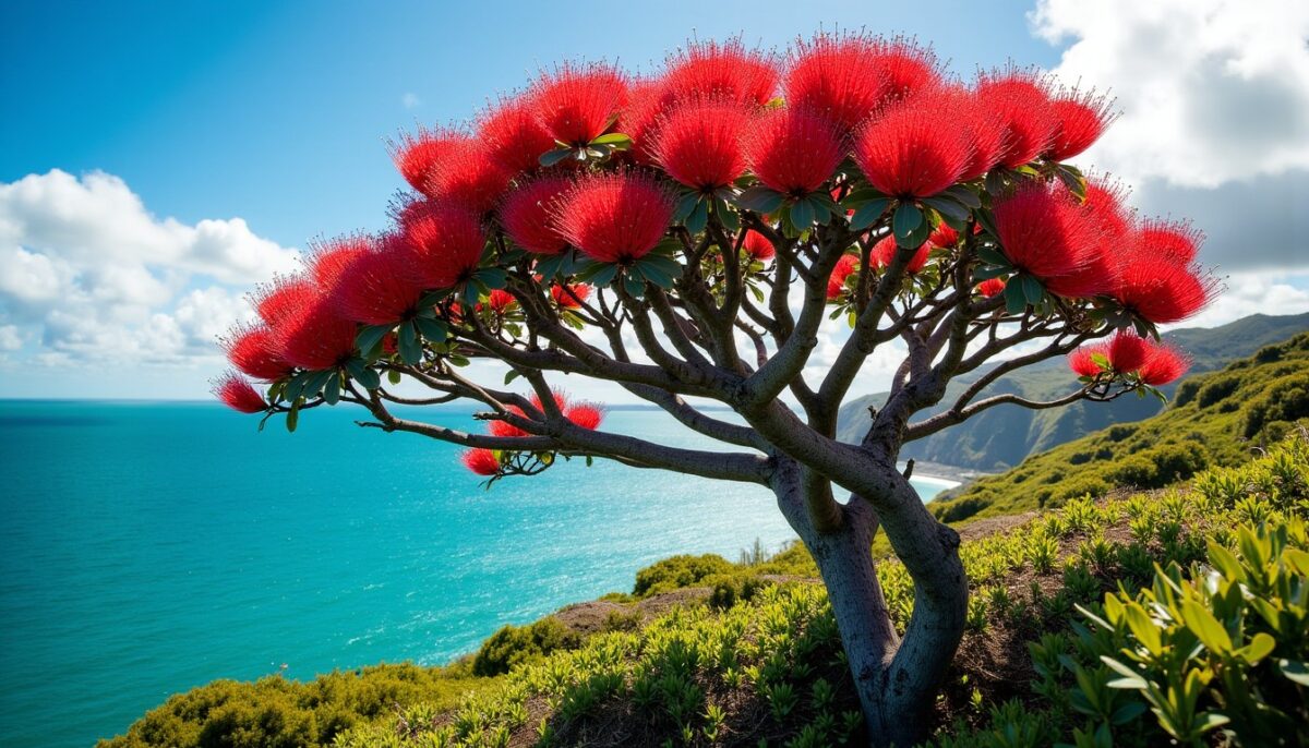 Pohutukawa, l'Arbre Iconique de Nouvelle-Zélande : Ses Secrets, Caractéristiques et Conseils de Culture