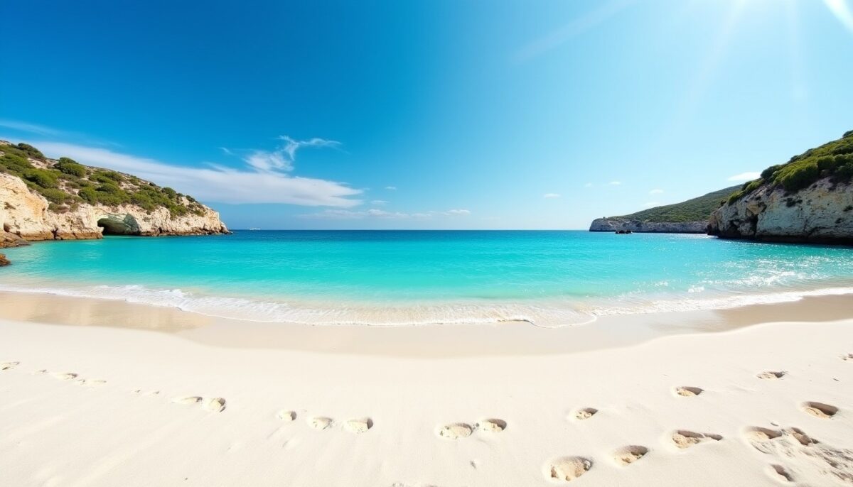 La plage du Grand Sperone à Bonifacio : un paradis de sable blanc et d’eaux turquoise